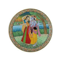 Manufacturers Exporters and Wholesale Suppliers of Painted Radha Krishna Marble Plate Bengaluru Karnataka
